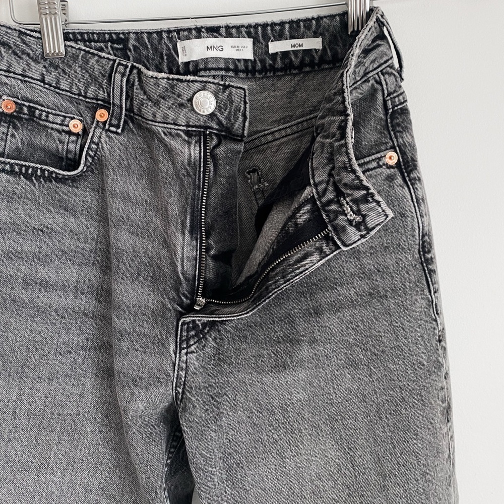 Mango High Rise Mom Jeans, Grey - Size 2 - Picture 4 of 8